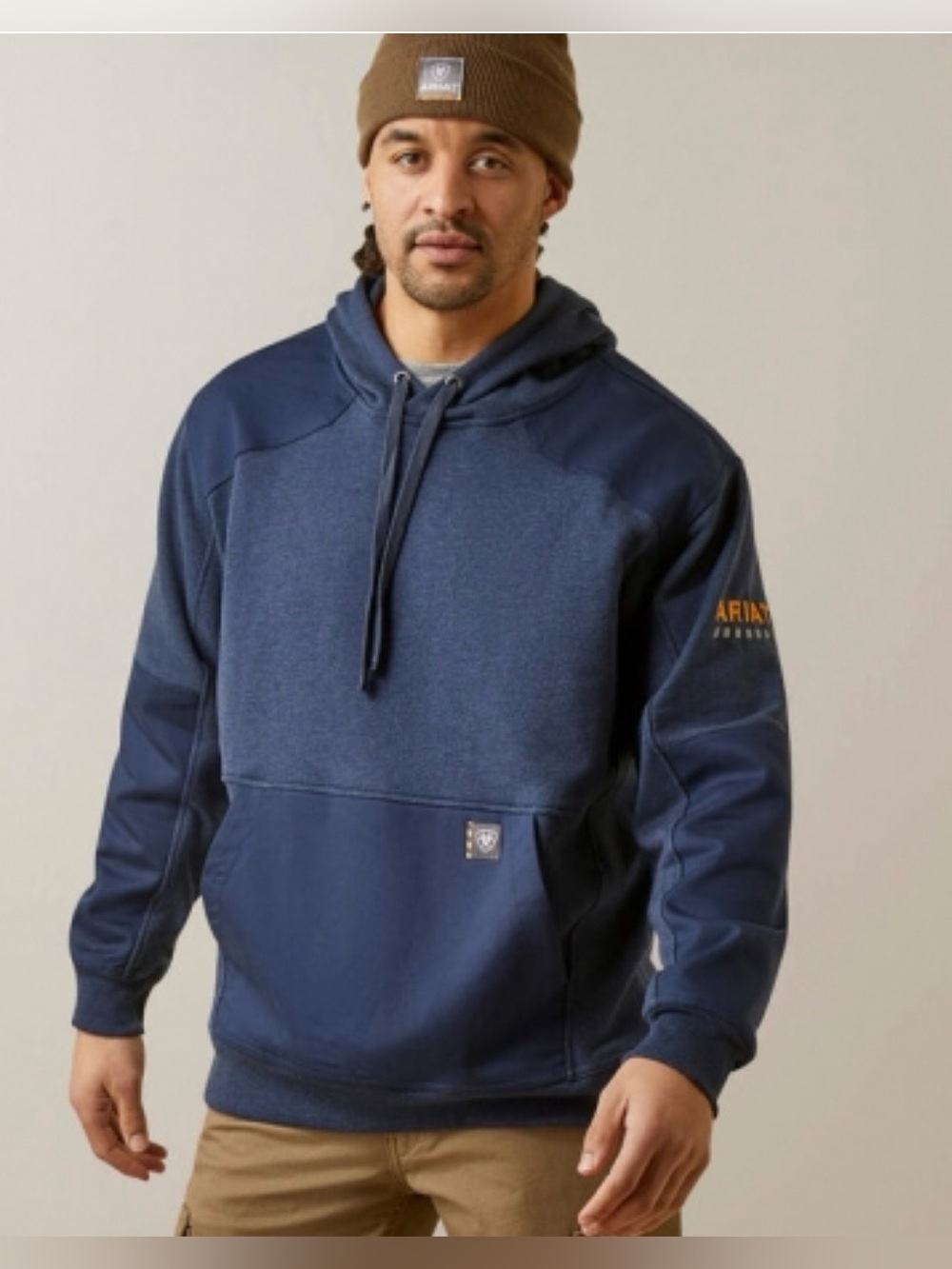 Ariat Men's Navy Rebar Workman DuraCanvas Hoodie